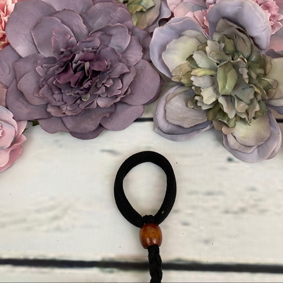 Boho Pink and White Long Feather Elastic Hair Tie - Picture 8 of 14